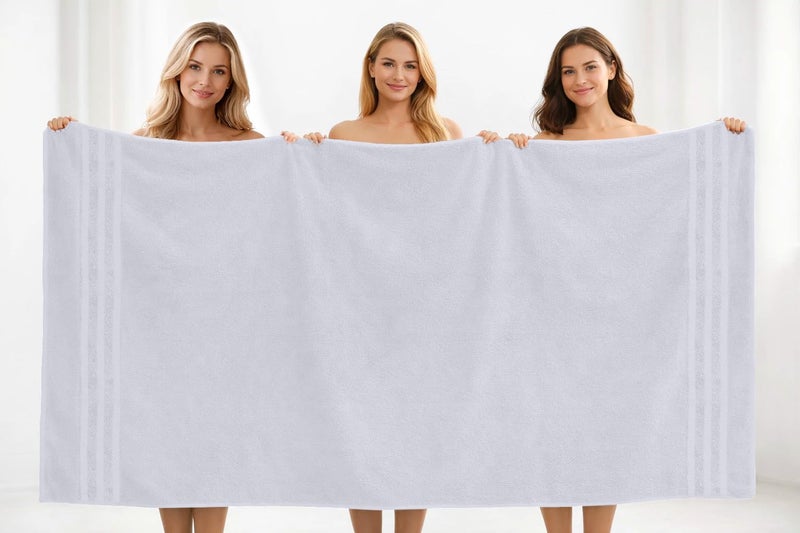 DAN RIVER 2 Pack Luxury Bath Sheets 35x70, 600 GSM, Soft & Quick Dry 100% Ring Spun Cotton Towels Ideal for Hotels, Spas, Gyms & Salons Extra Large, White - Image 4
